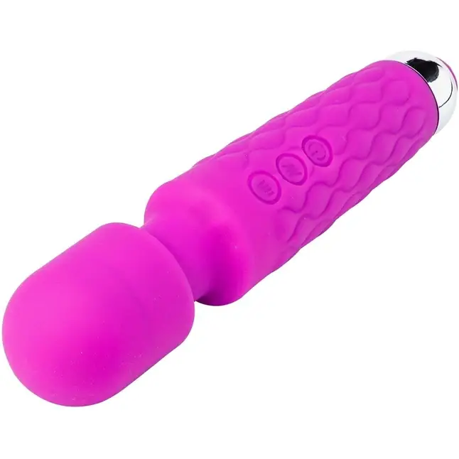 Фиолетовый перезаряжаемый wand-вибратор - 20,5 см - Devi toy. Фотография 3.