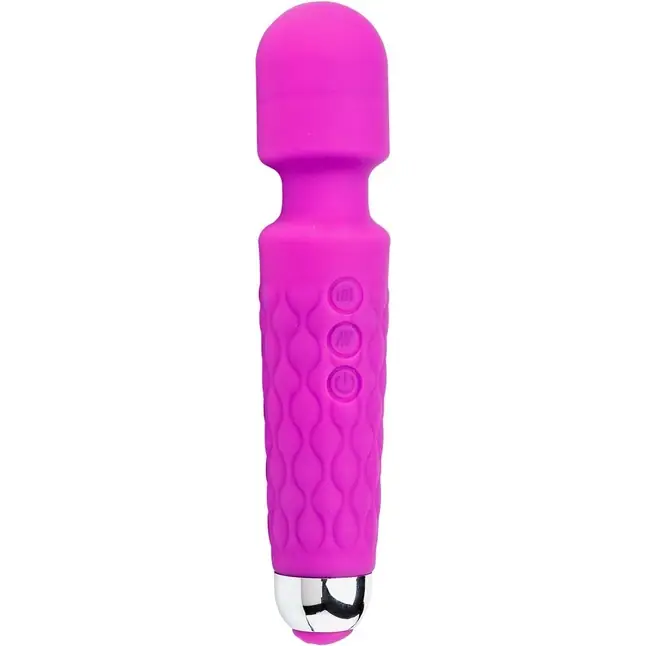 Фиолетовый перезаряжаемый wand-вибратор - 20,5 см - Devi toy
