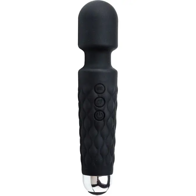Черный перезаряжаемый wand-вибратор - 20,5 см - Devi toy