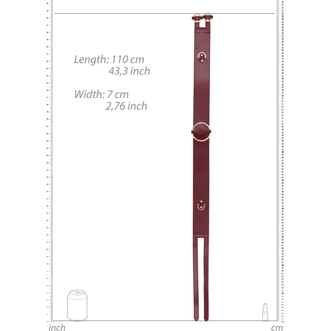 Бордовый ремень Halo Waist Belt - размер L-XL - Ouch!. Фотография 6.