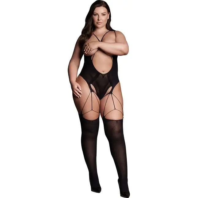 Эффектный боди-комбинезон Elara VII Bodystocking with Open Cups - Le Desir. Фотография 9.