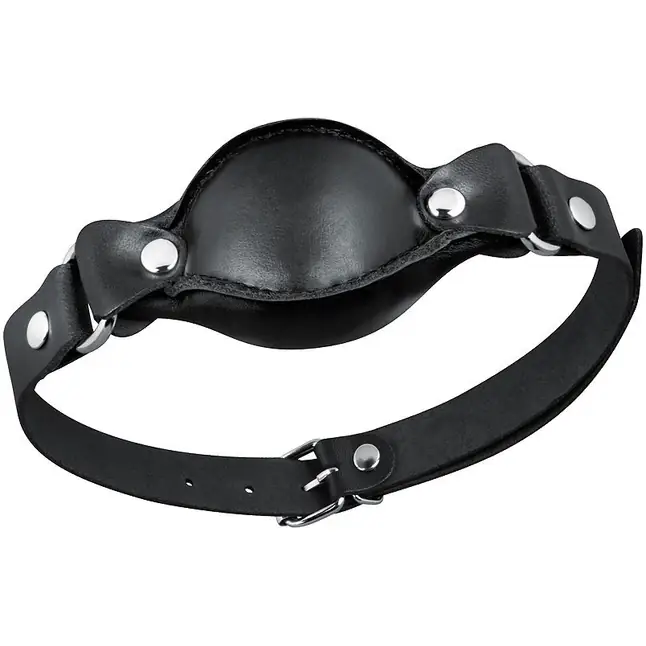 Черный кожаный кляп - NOTABU REAL LEATHER