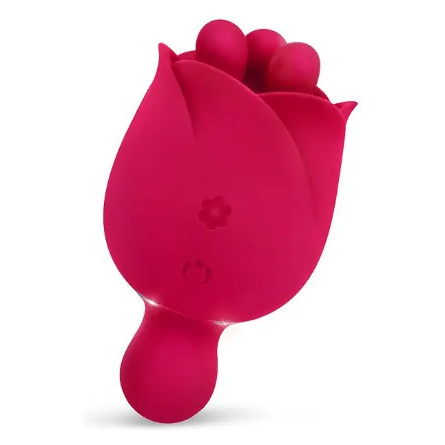 Малиновый клиторальный вибростимулятор-бутон - 10,6 см - VIVA ROSE TOYS. Фотография 2.