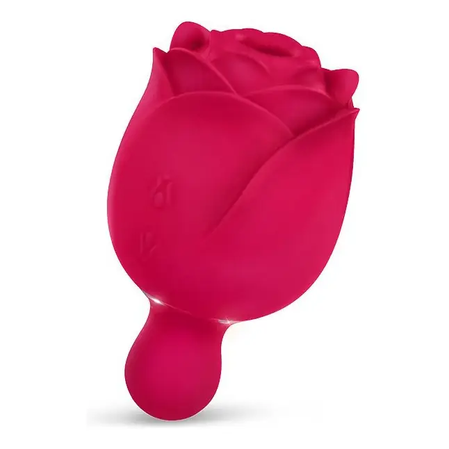 Малиновый вибростимулятор в форме бутона со стебельком - VIVA ROSE TOYS. Фотография 2.