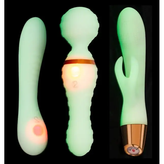 Набор из 3 светящихся в темноте вибраторов Glow in the Dark Set - You2Toys. Фотография 2.