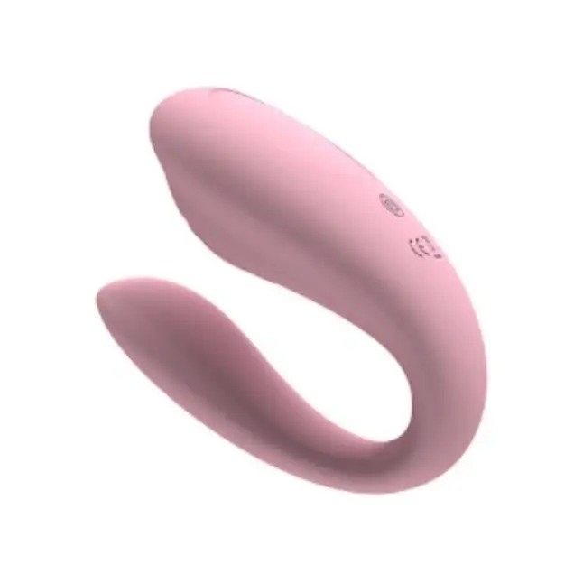 Нежно-розовый вибростимулятор для пар - 17,7 см