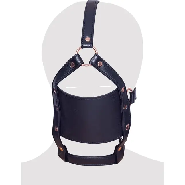 Черный намордник с кляпом-шаром Head Harness With A Gag - Bad Kitty. Фотография 4.