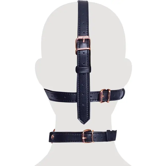 Черный намордник с кляпом-шаром Head Harness With A Gag - Bad Kitty. Фотография 5.