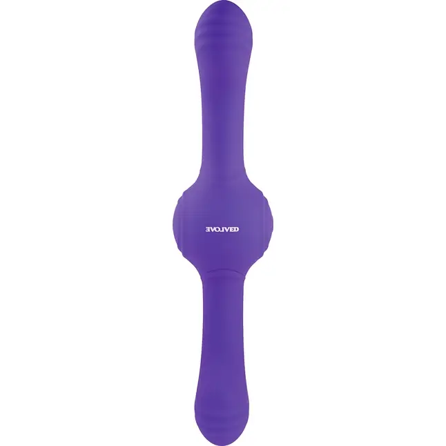 Фиолетовый двусторонний вибромассажер Our Gyro Vibe - 29,5 см. Фотография 4.