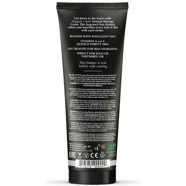 Массажный легкий крем WICKED Stripped plus Bare - 120 мл. Фотография 2.