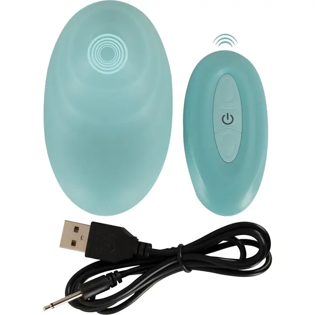 Аквамариновый вибратор в трусики с пультом ДУ Panty Vibrator - You2Toys. Фотография 11.