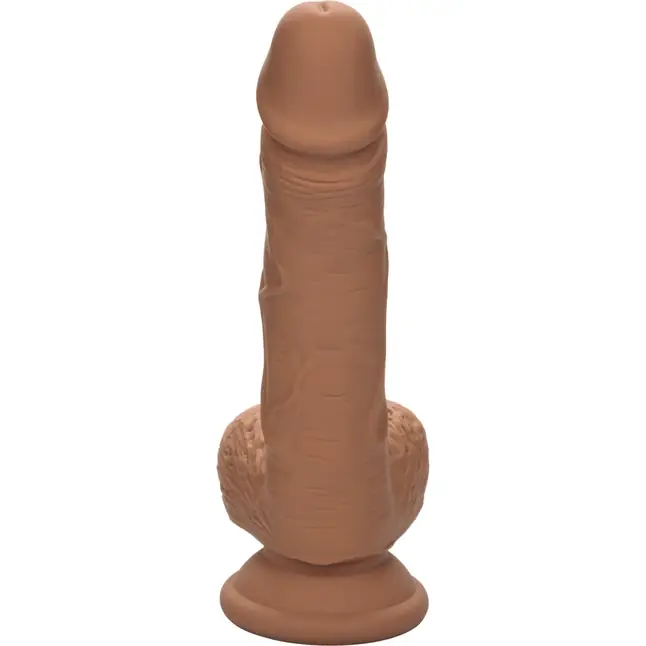 Коричневый фаллоимитатор Dual Density Silicone Studs - 17,75 см - Studs. Фотография 6.