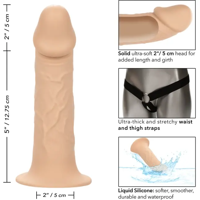 Телесный фаллопротез Life-Like Extension with Harness - 17,75 см - Performance Maxx. Фотография 4.