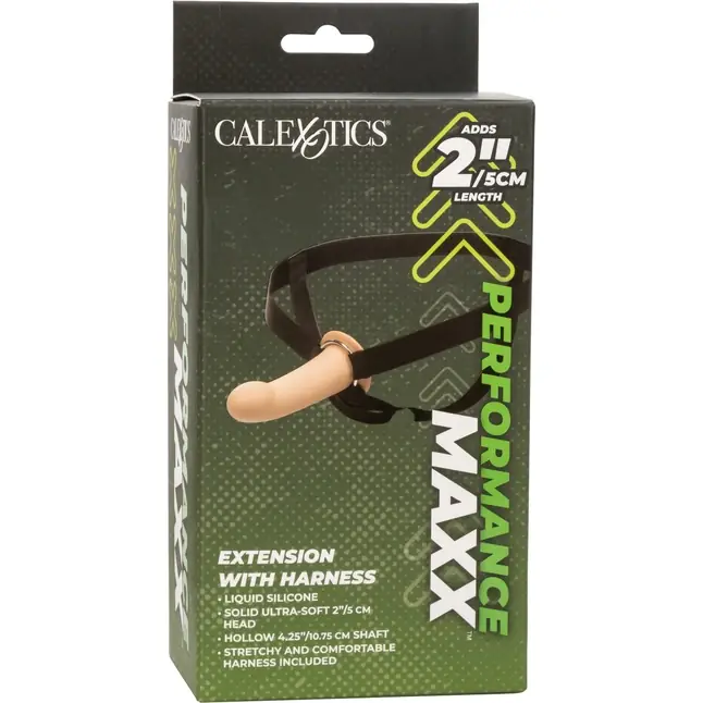 Телесный фаллопротез из силикона Extension with Harness - 15,75 см - Performance Maxx. Фотография 15.