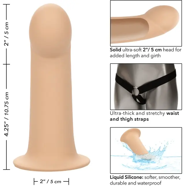 Телесный фаллопротез из силикона Extension with Harness - 15,75 см - Performance Maxx. Фотография 5.