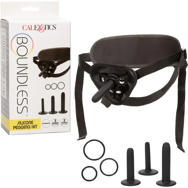 Страпон для анального секса с 3 сменными насадками Silicone Pegging Kit - Boundless. Фотография 2.