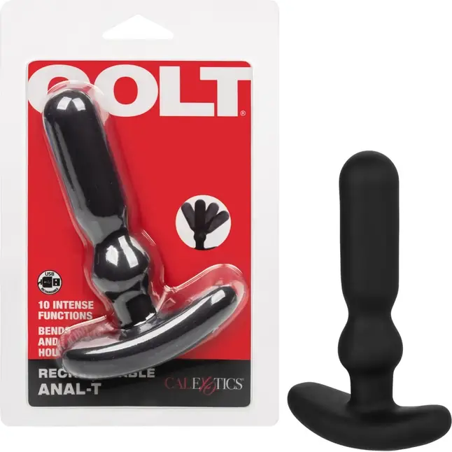 Черный анальный вибростимулятор Rechargeable Anal-T - 12 см - Colt. Фотография 2.