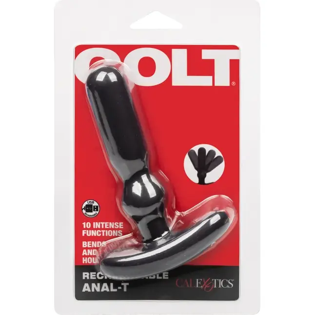 Черный анальный вибростимулятор Rechargeable Anal-T - 12 см - Colt. Фотография 8.