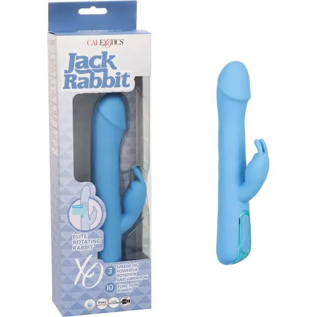 Голубой вибратор-кролик Elite Rotating Rabbit - 23,5 см - Jack Rabbits. Фотография 2.