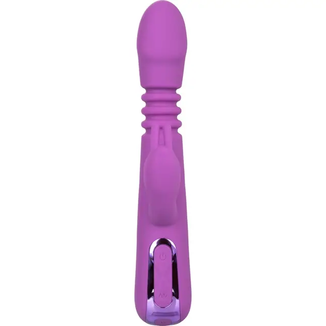 Фиолетовый вибратор-кролик Elite Thrusting Rabbit с возвратно-поступательными движениями - 23,5 см - Jack Rabbits. Фотография 5.