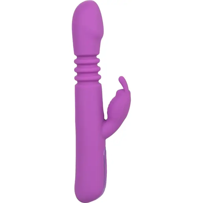 Фиолетовый вибратор-кролик Elite Thrusting Rabbit с возвратно-поступательными движениями - 23,5 см - Jack Rabbits. Фотография 6.