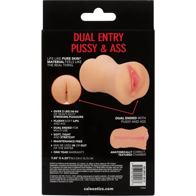 Двусторонний мастурбатор Dual Entry Pussy Ass - вагина и анус - Stroke It. Фотография 9.