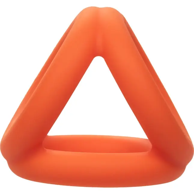 Оранжевое тройное эрекционное кольцо Liquid Silicone Tri-Ring - Alpha. Фотография 10.