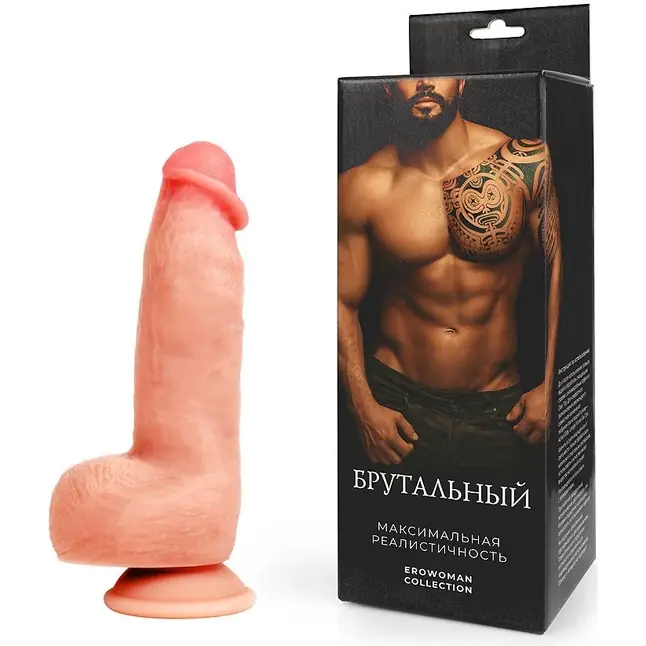 Телесный фаллоимитатор на присоске Брутальный - EROWOMAN COLLECTION REALISTIC. Фотография 2.