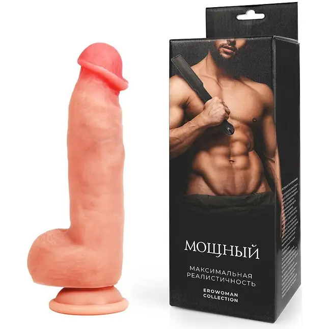 Телесный фаллоимитатор на присоске Мощный - EROWOMAN COLLECTION REALISTIC. Фотография 2.