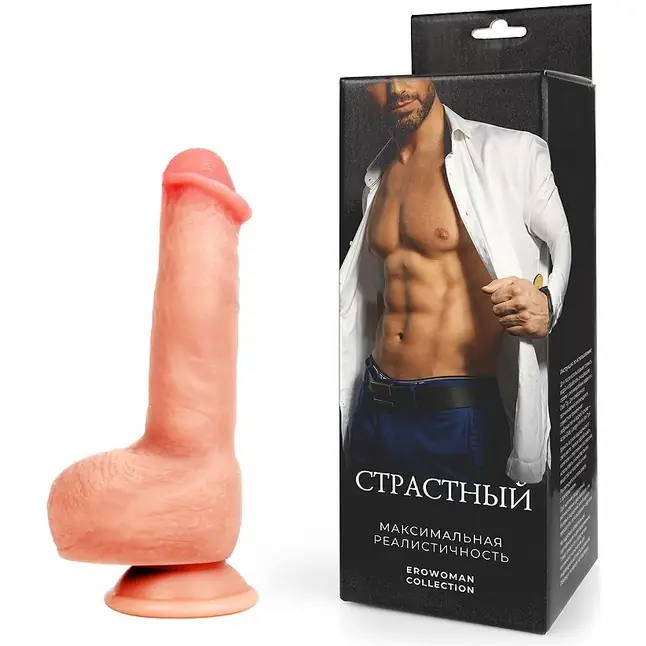Телесный фаллоимитатор на присоске Страстный - EROWOMAN COLLECTION REALISTIC. Фотография 2.