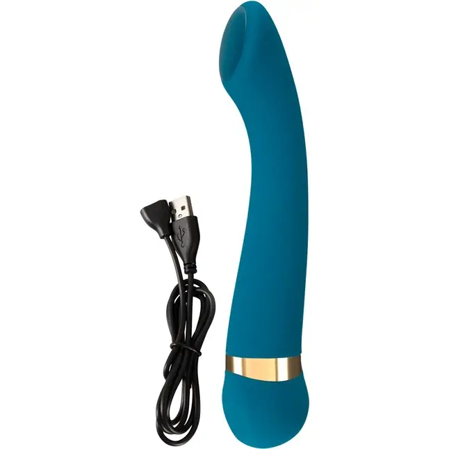 Бирюзовый вибромассажер с температурными режимами Hot n Cold Vibrator - 21,6 см - You2Toys. Фотография 7.