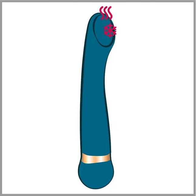 Бирюзовый вибромассажер с температурными режимами Hot n Cold Vibrator - 21,6 см - You2Toys. Фотография 9.
