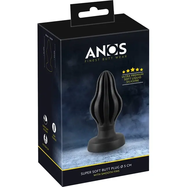 Черная анальная пробка Super Soft Butt Plug - 11,1 см - Anos. Фотография 2.