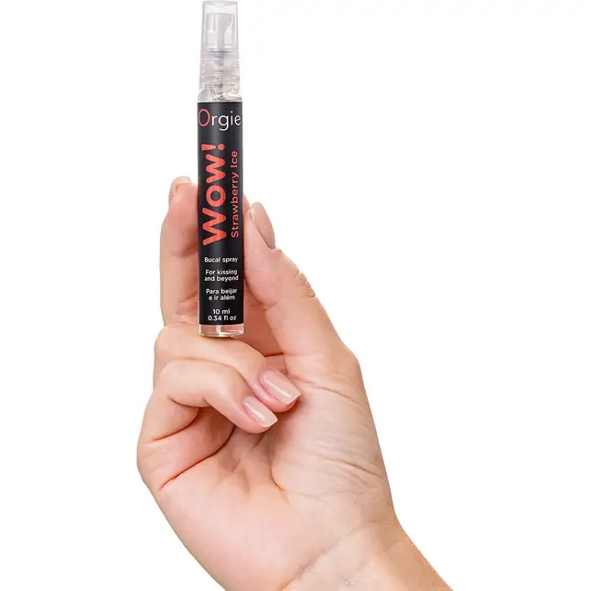 Оральный спрей ORGIE Wow! Strawberry Ice Blowjob Spray с охлаждающим и возбуждающим эффектом - 10 мл. Фотография 4.