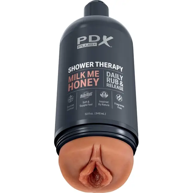 Мастурбатор-вагина цвета карамели Shower Therapy Milk Me Honey - PDX Plus