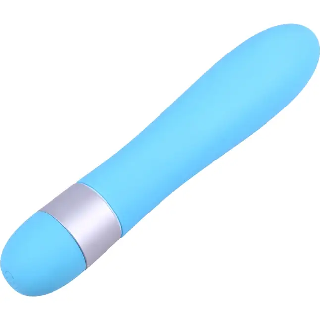 Голубой классический вибратор Precious Passion Vibrator - 17 см - M-Mello. Фотография 3.
