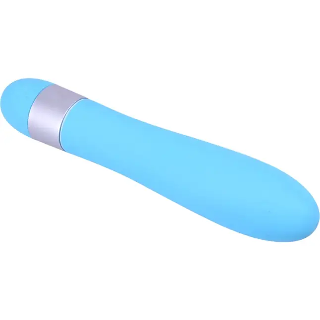 Голубой классический вибратор Precious Passion Vibrator - 17 см - M-Mello. Фотография 5.