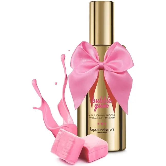 Гель с ароматом жвачки Bubblegum 2-in-1 Scented Silicone Massage And Intimate Gel - 100 мл. Фотография 2.