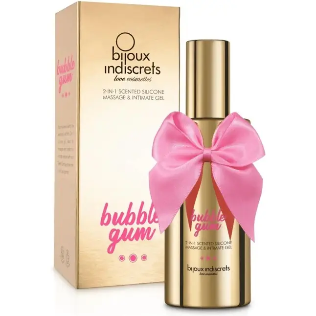 Гель с ароматом жвачки Bubblegum 2-in-1 Scented Silicone Massage And Intimate Gel - 100 мл