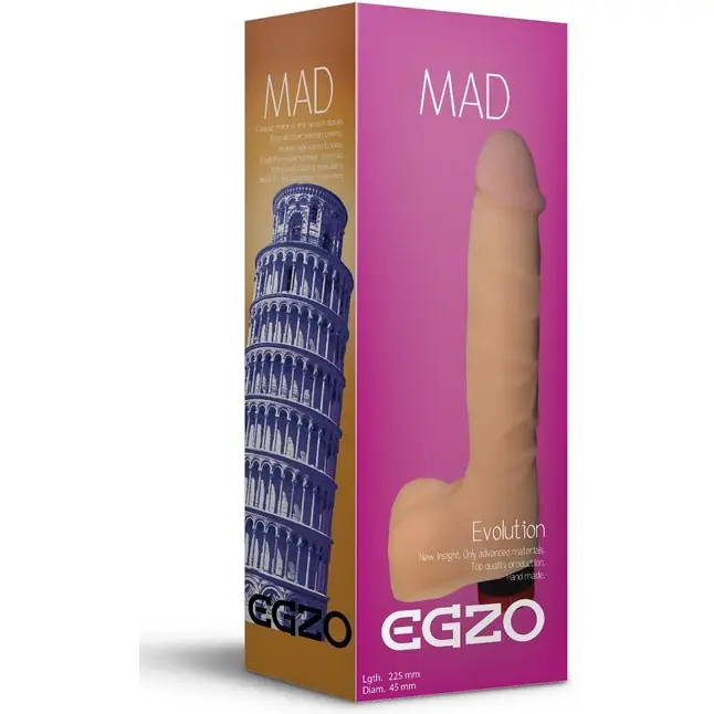 Телесный реалистичный мультискоростной вибратор Mad Tower - 22,5 см. FFF