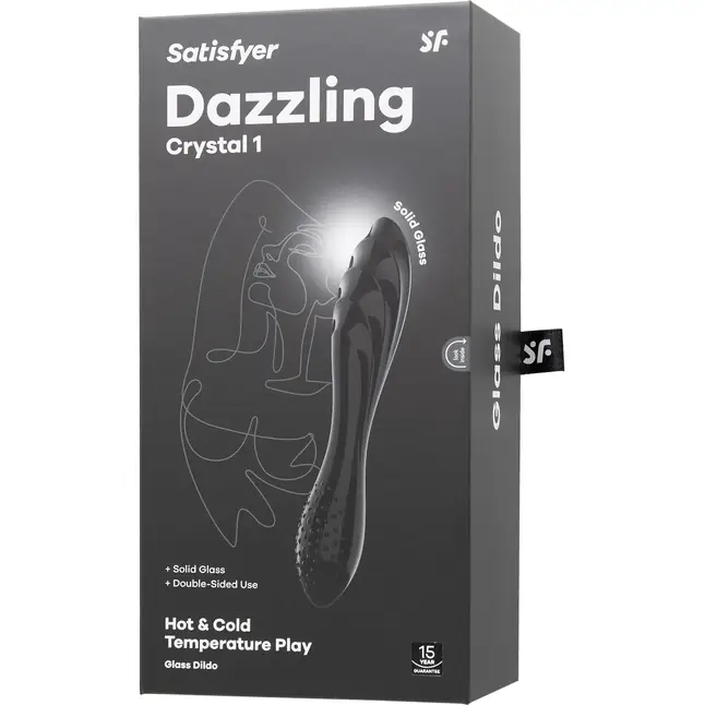 Черный двусторонний фаллоимитатор Dazzling Crystal 1 - 18,5 см. Фотография 10.