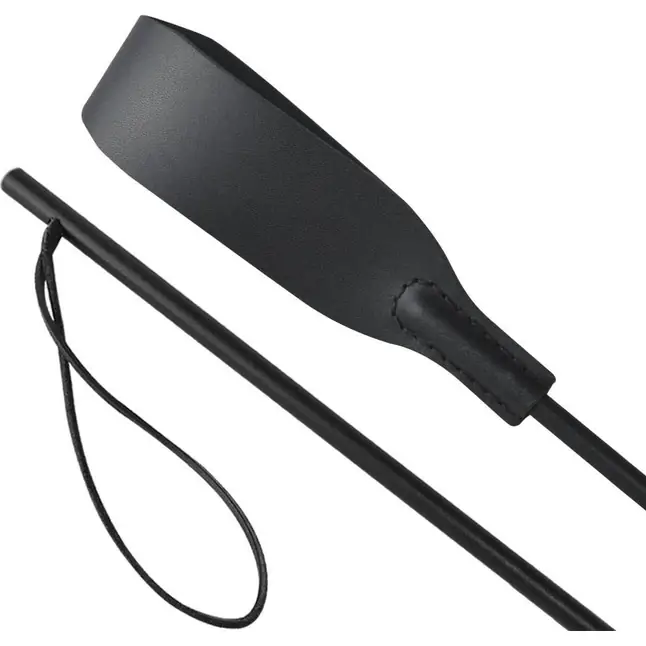 Черный кожаный стек Флеш - 58 см - BDSM accessories