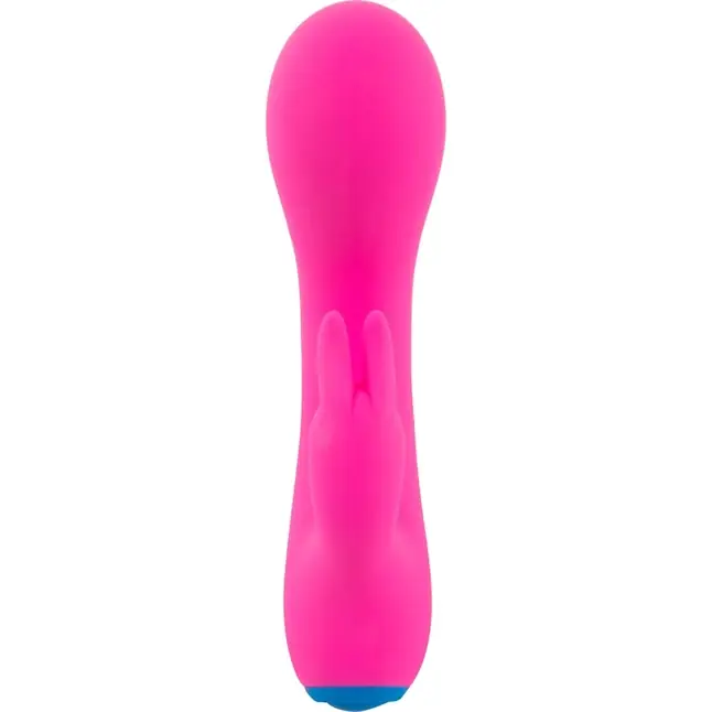Розовый мини-вибратор со стимулятором клитора - 14,5 см - You2Toys. Фотография 2.