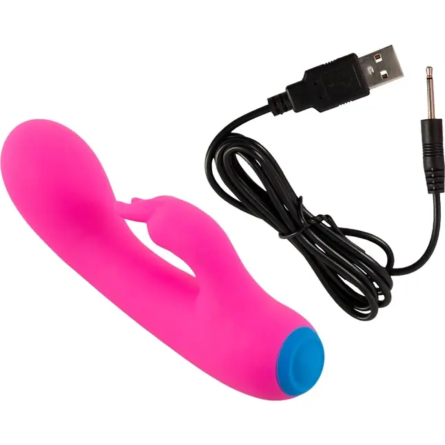 Розовый мини-вибратор со стимулятором клитора - 14,5 см - You2Toys. Фотография 7.