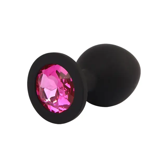 Черная анальная пробка с кристаллм Booty Fantasy Gem Plug M - 8 см - Senuelo