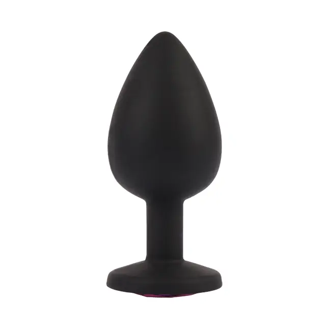 Черная анальная пробка с кристаллм Booty Fantasy Gem Plug L - 9,5 см - Senuelo. Фотография 3.