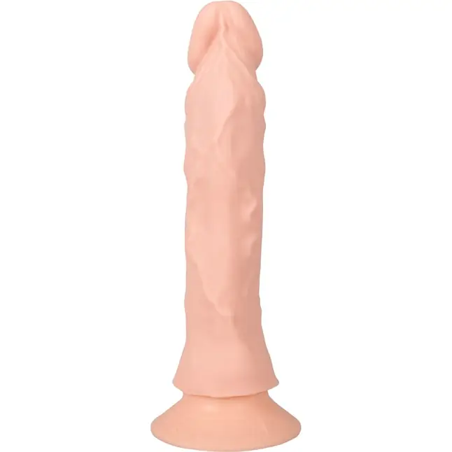 Телесный вибратор на присоске с пультом ДУ Bendable RC Vibrator - 21,5 см - Nature Skin. Фотография 6.