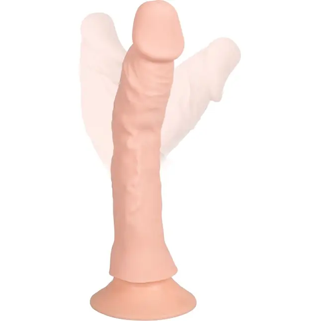 Телесный вибратор на присоске с пультом ДУ Bendable RC Vibrator - 21,5 см - Nature Skin. Фотография 7.