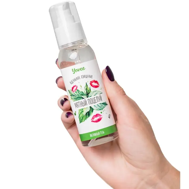 Съедобная гель-смазка Yovee «Мятный поцелуй» с Д-пантенолом и вкусом мяты - 100 мл - Yovee. Фотография 3.