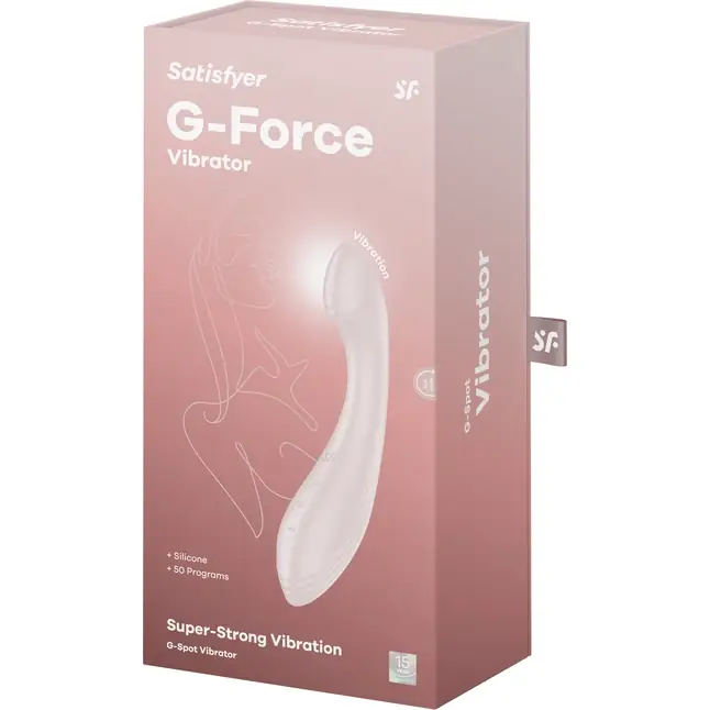 Бежевый вибромассажер G-Force - 19 см. Фотография 2.